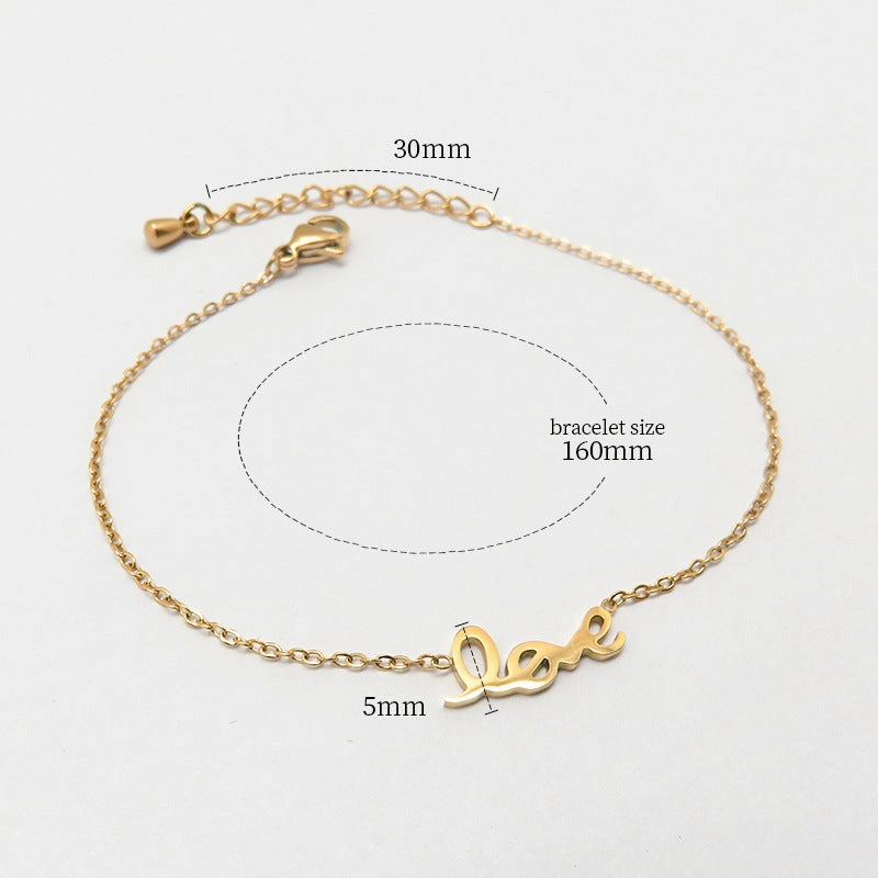 Wholesale Fashion all-match titanium steel bracelet women's European and American new 18K gold stainless steel love bracelet high sense