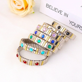 Wholesale Fashion Bohemian Elastic Titanium Steel Bracelet