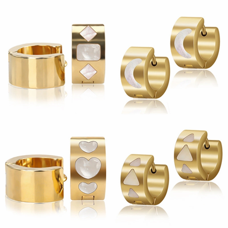 Wholesale Fashion Diamond Inlaid Titanium Steel Earrings