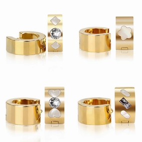 Wholesale Fashion Diamond Inlaid Titanium Steel Earrings