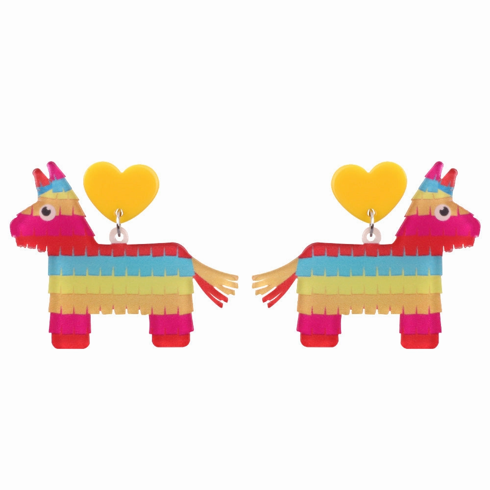 Wholesale Fashion Dragonfly Heart Rainbow Horse Acrylic Earrings
