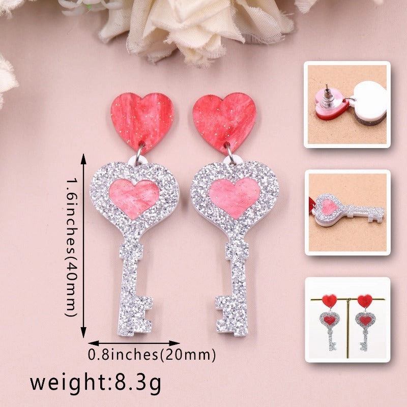 Wholesale Fashion Elegant Heart Love Fashion Acrylic Earrings