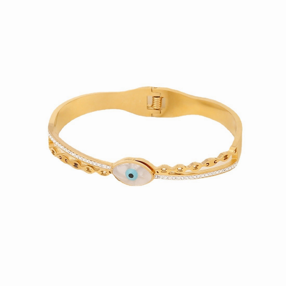 Wholesale Fashion Eye Temperament with Zirconium Inlaid Stainless Steel Bracelet