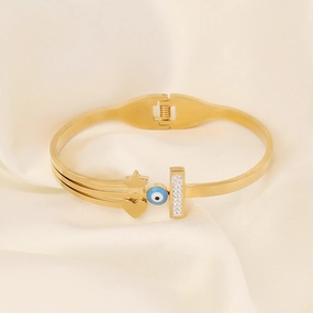 Wholesale Fashion Eye Temperament with Zirconium Inlaid Stainless Steel Bracelet