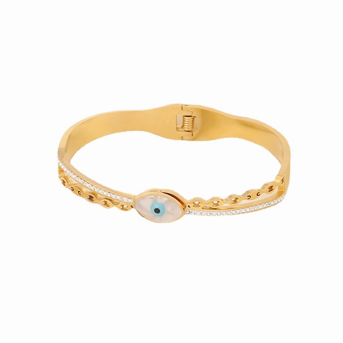 Wholesale Fashion Eye Temperament with Zirconium Inlaid Stainless Steel Bracelet