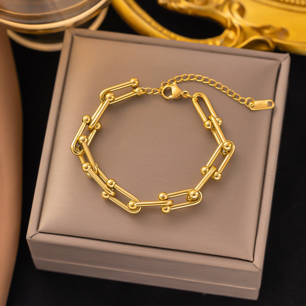 Wholesale Fashion High-end Light Luxury Titanium Steel Bracelet