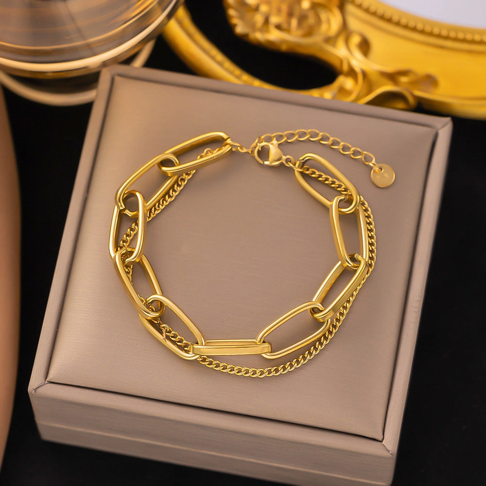 Wholesale Fashion High-end Light Luxury Titanium Steel Bracelet