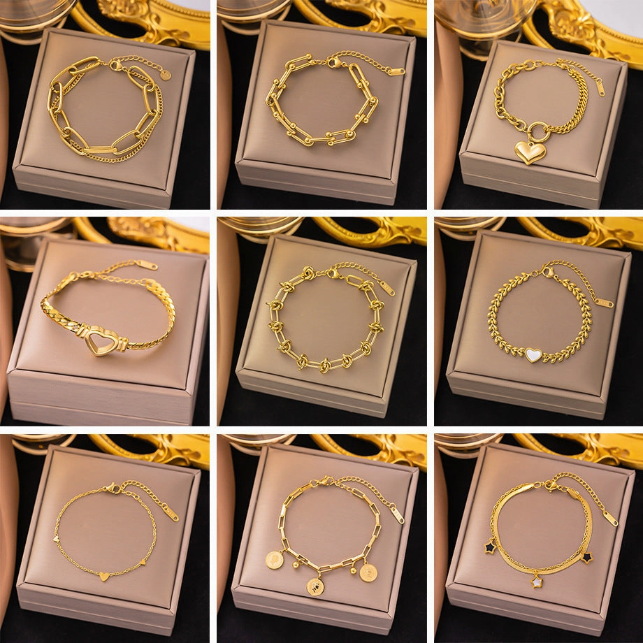 Wholesale Fashion High-end Light Luxury Titanium Steel Bracelet