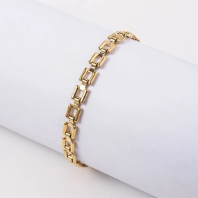 Wholesale Fashion Hollowed Out Square Stainless Steel Niche Design, Light Luxury Personalized Titanium Steel Bracelet