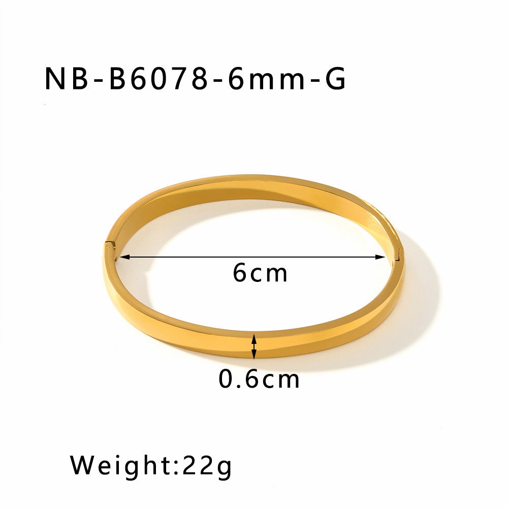 Wholesale Fashion Simple Vacuum Gold-plated Spherical Buckle Hand-polished Simple High-grade Plain Ring Bracelet