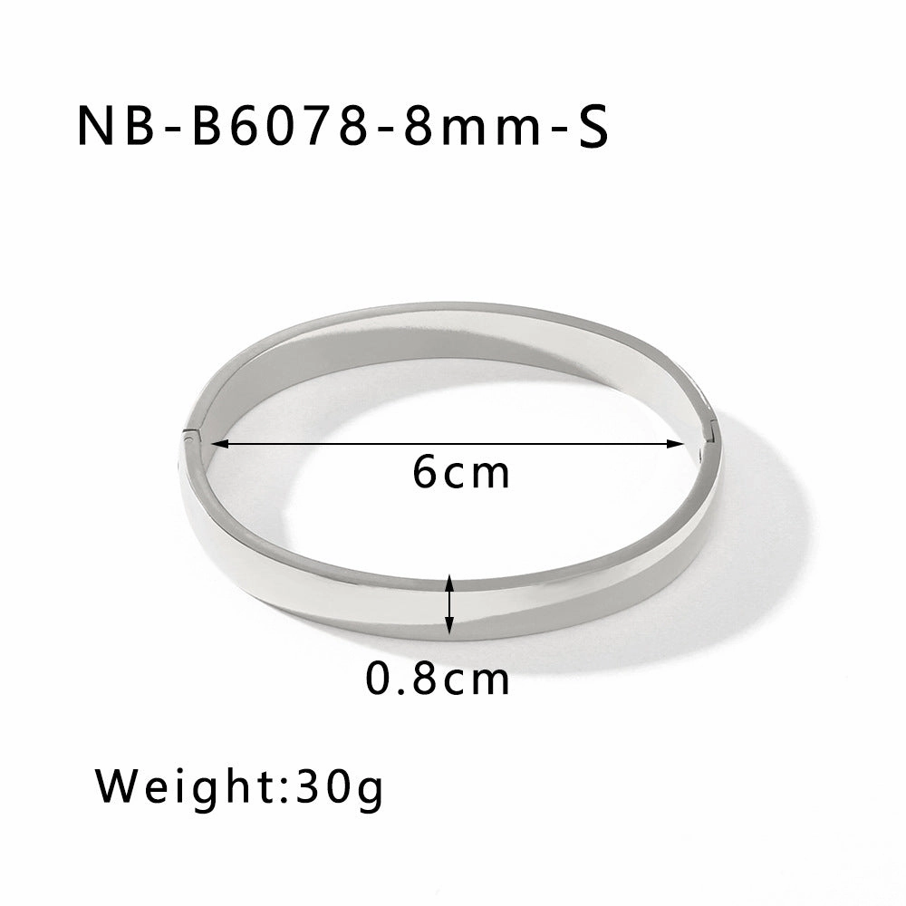 Wholesale Fashion Simple Vacuum Gold-plated Spherical Buckle Hand-polished Simple High-grade Plain Ring Bracelet