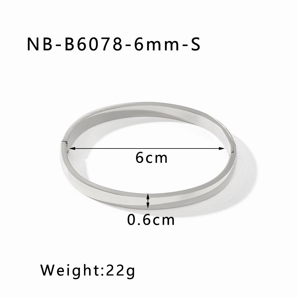 Wholesale Fashion Simple Vacuum Gold-plated Spherical Buckle Hand-polished Simple High-grade Plain Ring Bracelet