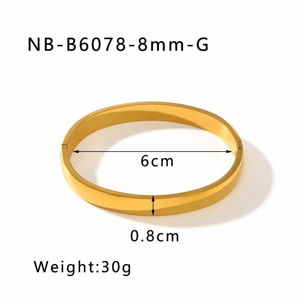 Wholesale Fashion Simple Vacuum Gold-plated Spherical Buckle Hand-polished Simple High-grade Plain Ring Bracelet
