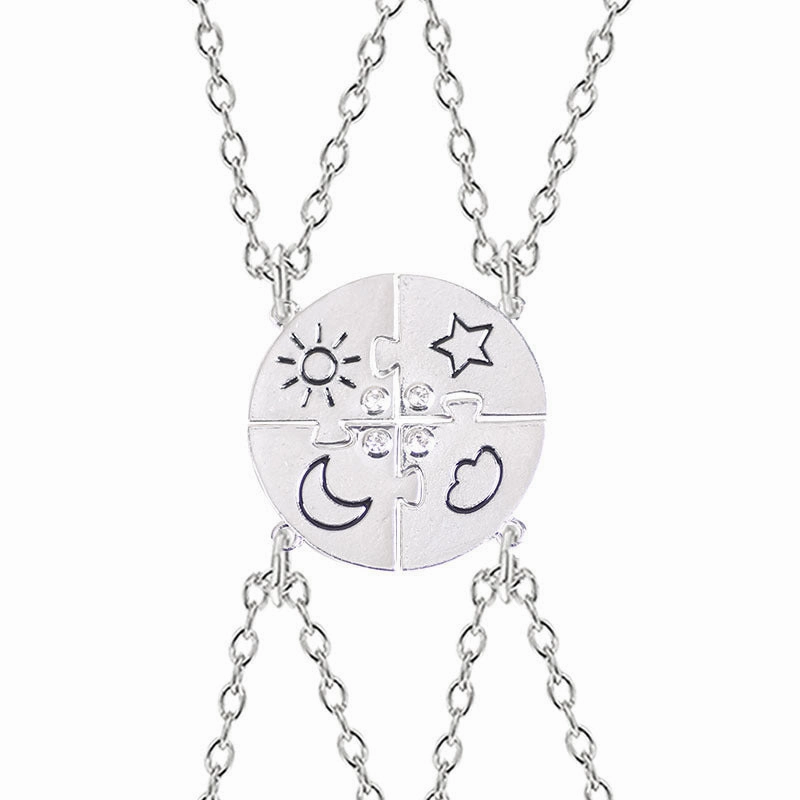 Wholesale Fashion Star Moon Sun Cloud Stitching Necklace