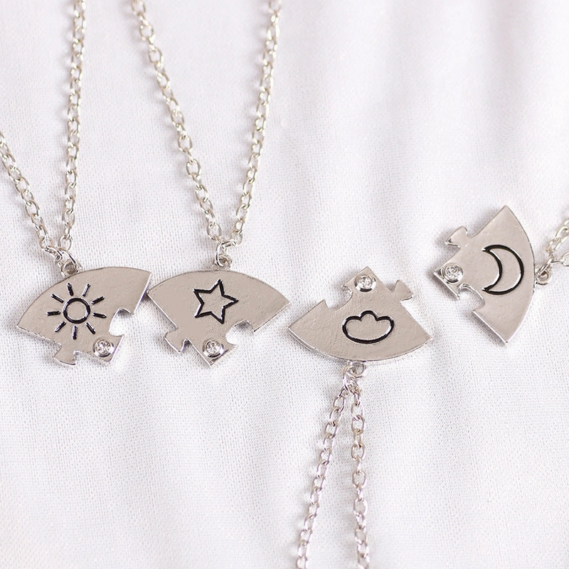 Wholesale Fashion Star Moon Sun Cloud Stitching Necklace