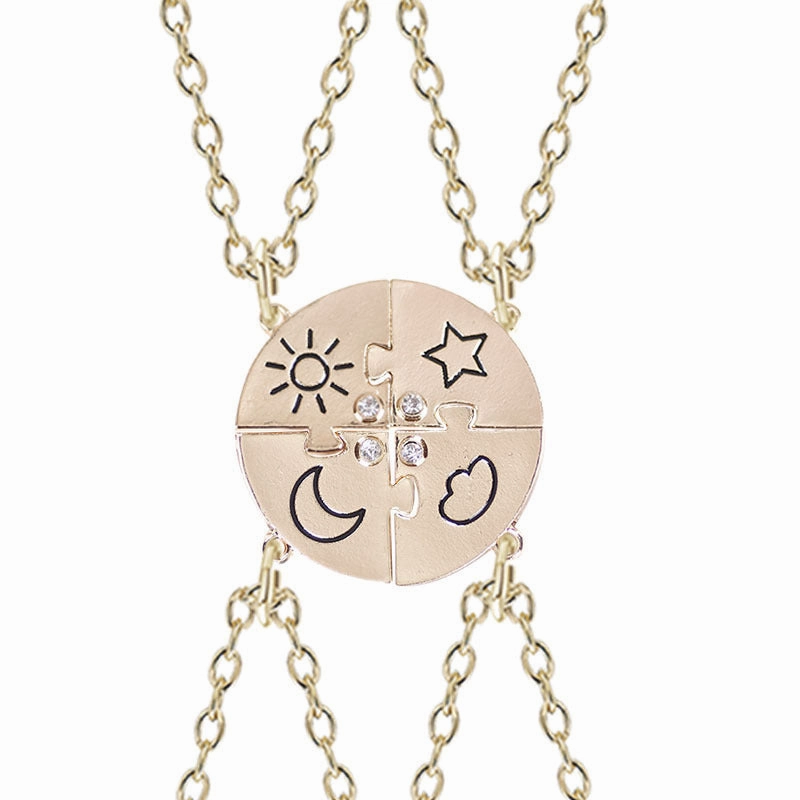 Wholesale Fashion Star Moon Sun Cloud Stitching Necklace