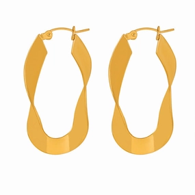 Wholesale Fashion U-shaped Glossy Gold Plated Earrings