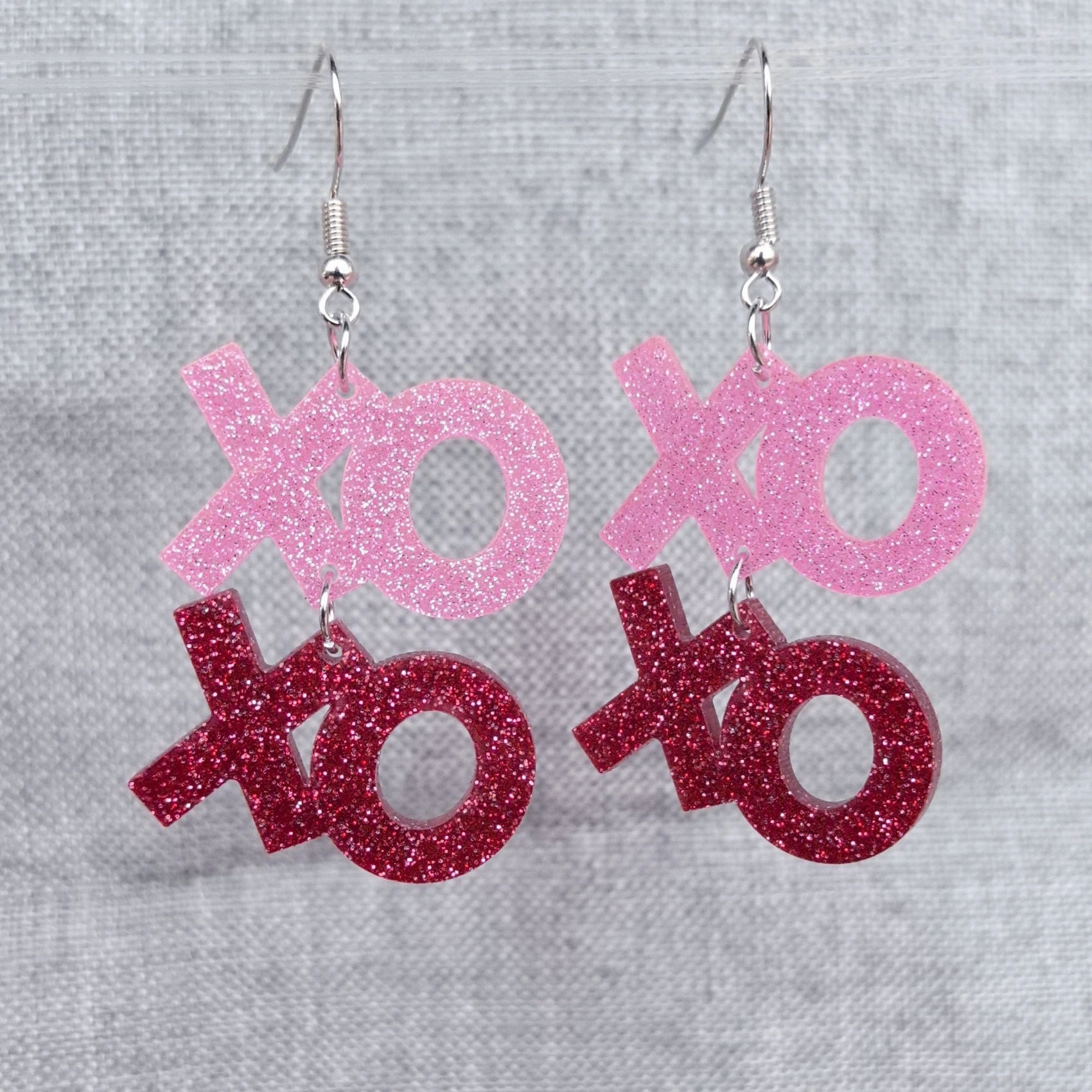 Wholesale Fashion Valentine's Day Love Hollow Heart Shaped Lips XOXO English Letter Earrings