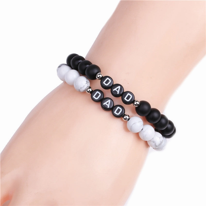 Wholesale Father's Day Gift Alphabet Beaded Bracelet