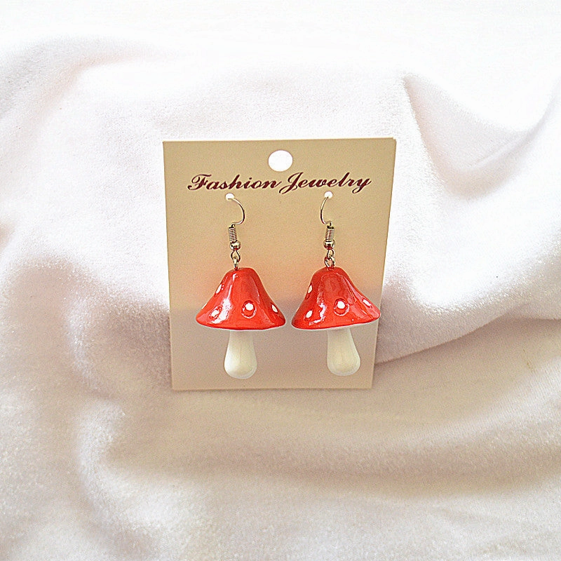Wholesale Faux Mushroom Metal Earrings
