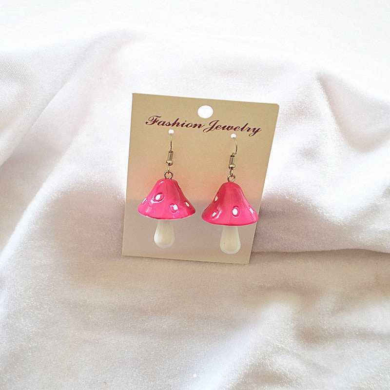 Wholesale Faux Mushroom Metal Earrings