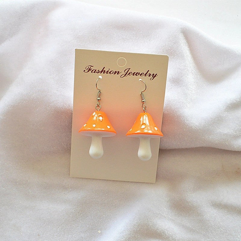 Wholesale Faux Mushroom Metal Earrings