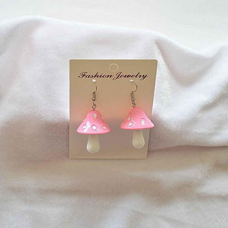 Wholesale Faux Mushroom Metal Earrings