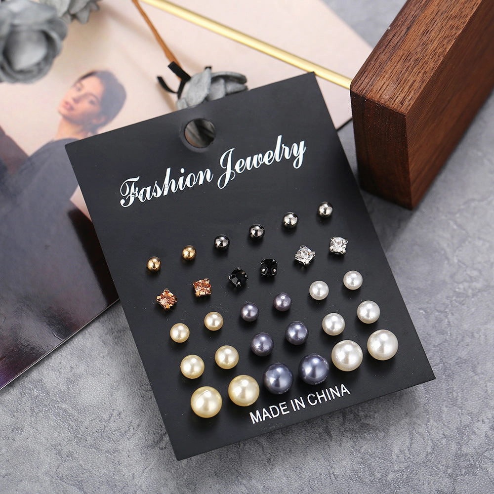 Wholesale Faux Pearl Earrings Set of 15