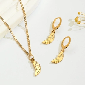 Wholesale Feather Clavicle Alloy Earrings
