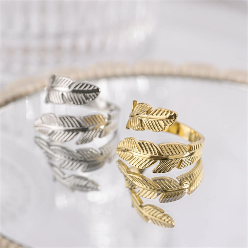 Wholesale Feather Opening Titanium Steel Rings