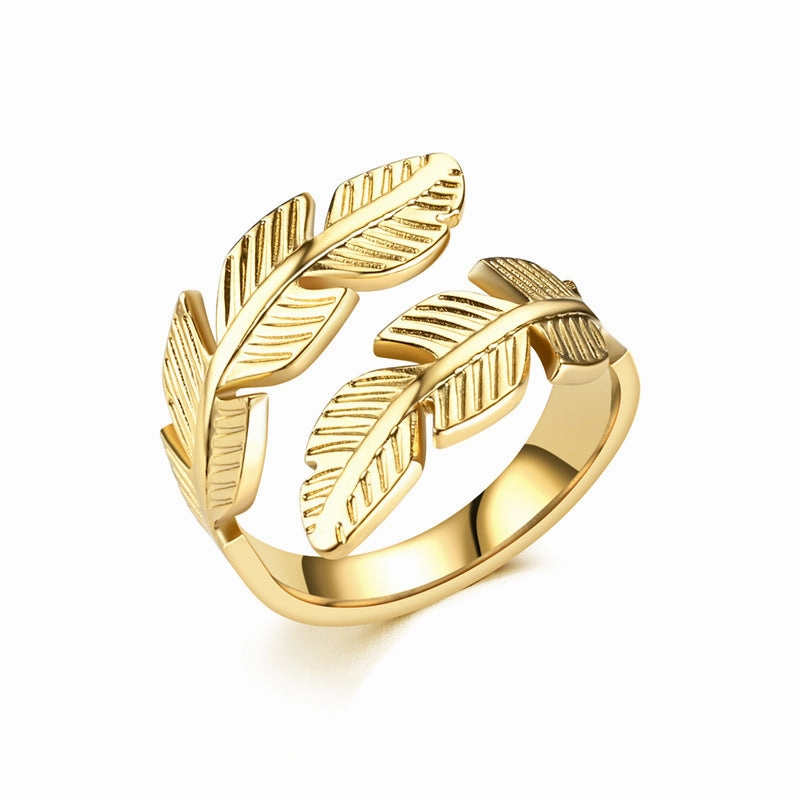 Wholesale Feather Opening Titanium Steel Rings