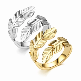 Wholesale Feather Opening Titanium Steel Rings
