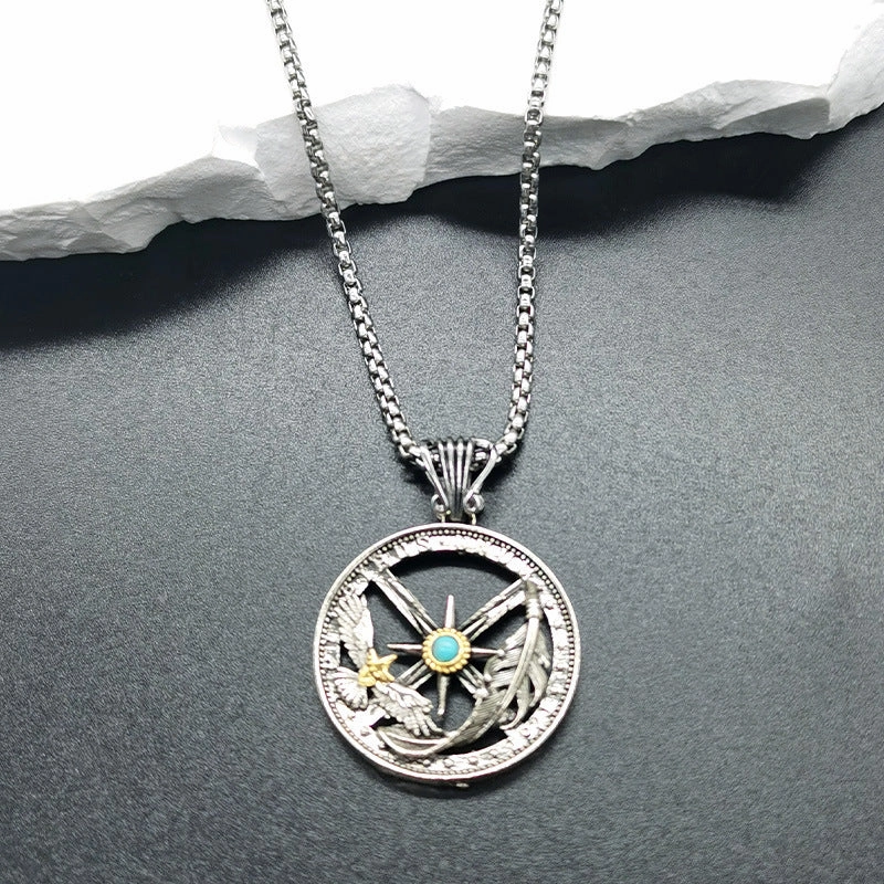 Wholesale Feather Strand Empty Pendant Alloy Necklace