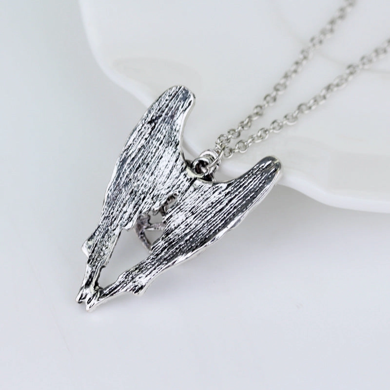 Wholesale Film and Television Evil Force Pentagram Wings Alloy Necklace
