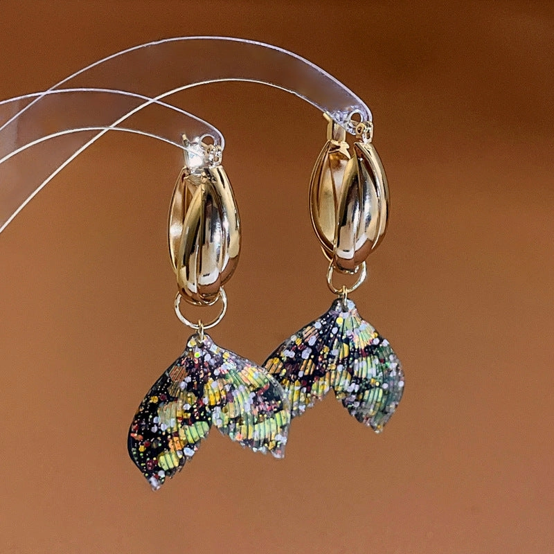 Wholesale Fishtail Ins Style Alloy Earrings