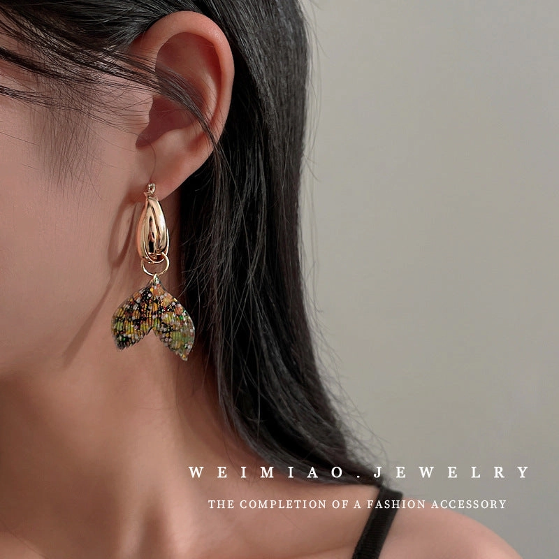 Wholesale Fishtail Ins Style Alloy Earrings