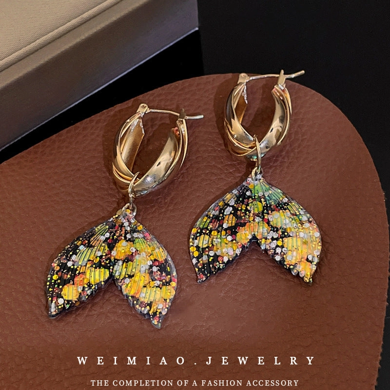 Wholesale Fishtail Ins Style Alloy Earrings