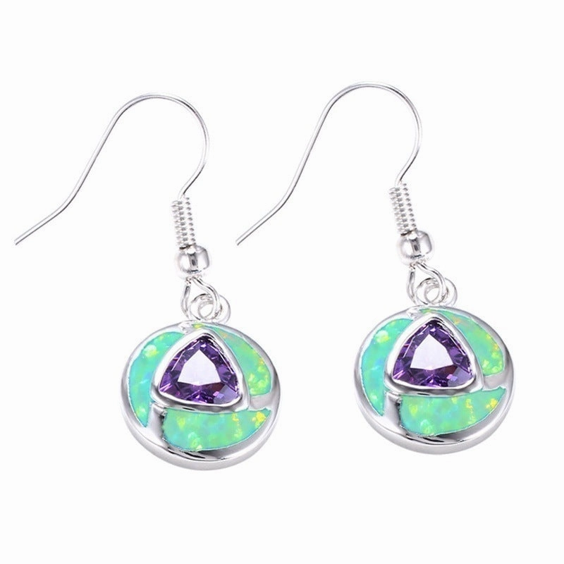 Wholesale Five Color Triangle Alloy Earrings