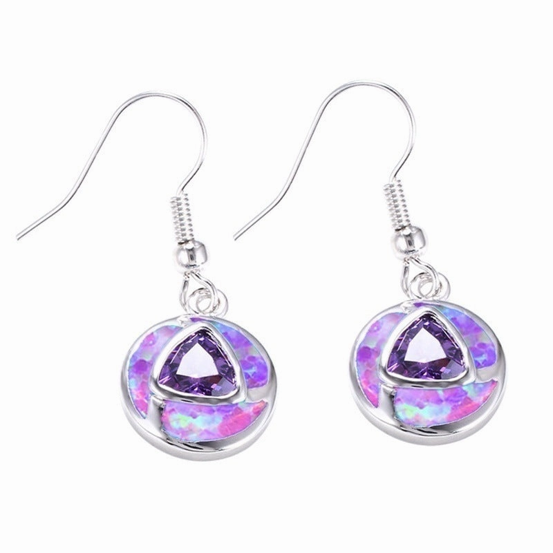 Wholesale Five Color Triangle Alloy Earrings
