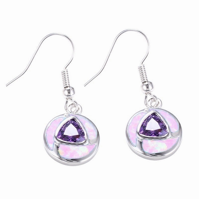 Wholesale Five Color Triangle Alloy Earrings