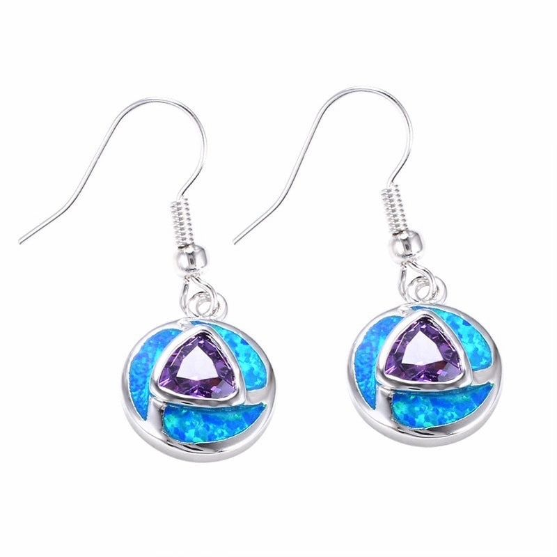 Wholesale Five Color Triangle Alloy Earrings