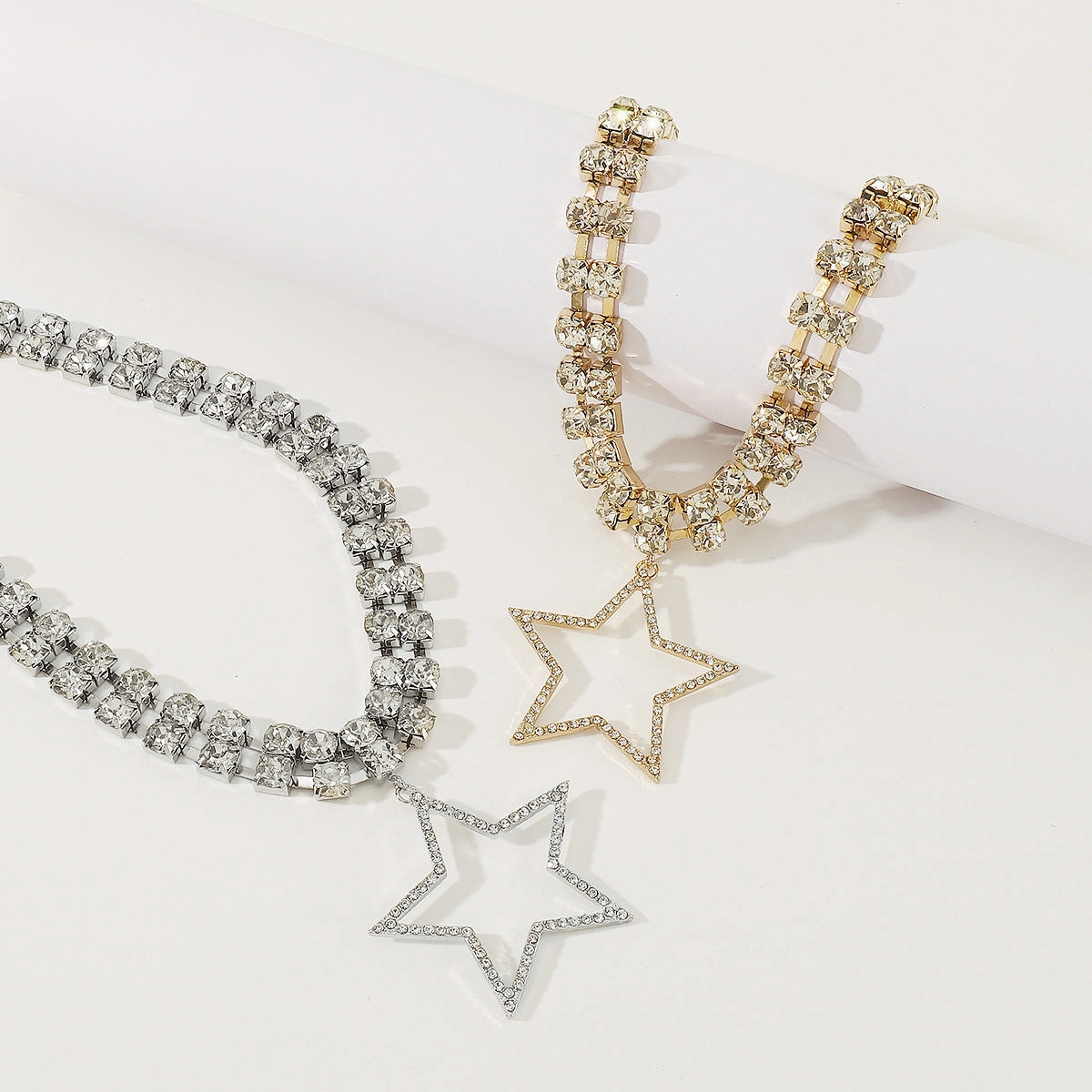Wholesale Five-pointed Star Diamond Necklace Clavicle Chain