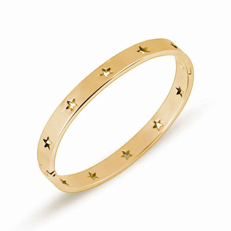Wholesale Five-pointed Star Hollow Titanium Bracelet Titanium Steel