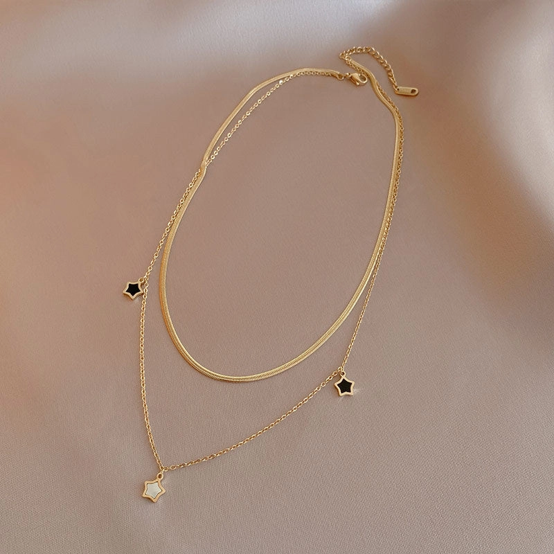 Wholesale Five-pointed Star Shell 14k Gold Necklace Clavicle Chain Bracelet