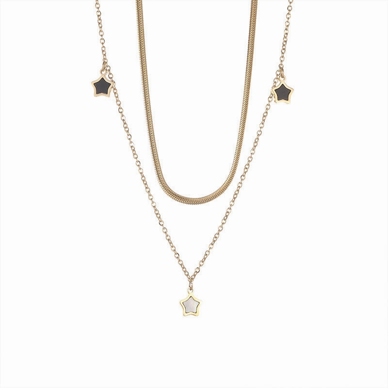 Wholesale Five-pointed Star Shell 14k Gold Necklace Clavicle Chain Bracelet