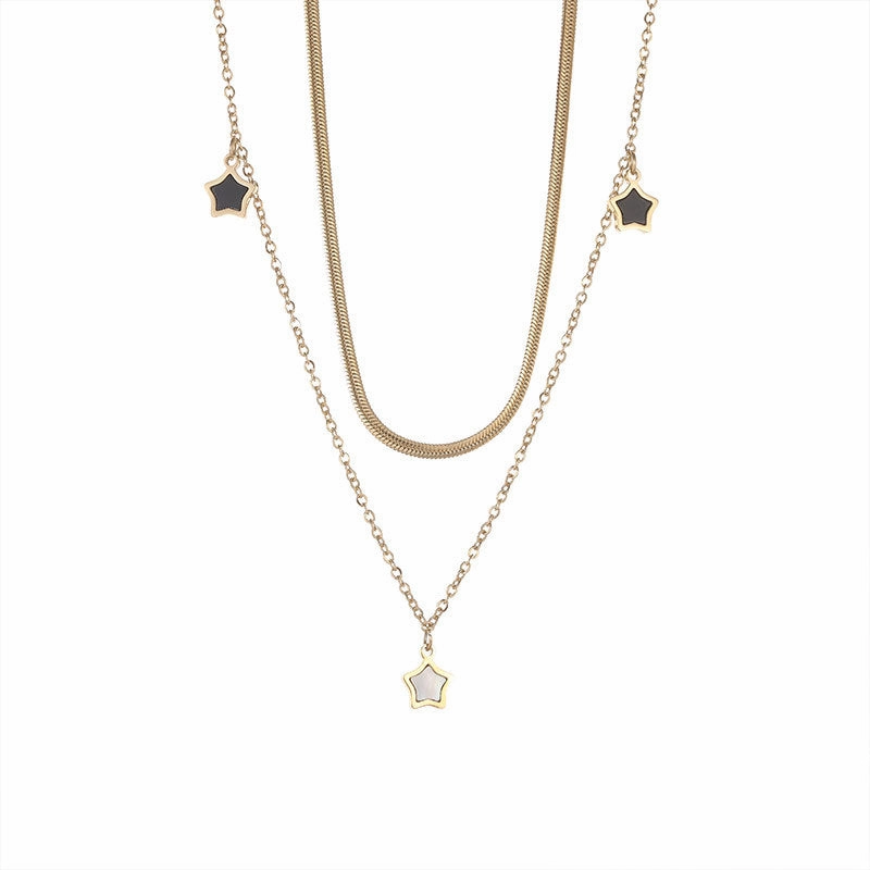 Wholesale Five-pointed Star Shell 14k Gold Necklace Clavicle Chain Bracelet