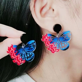 Wholesale Flame Butterfly Acrylic Earrings