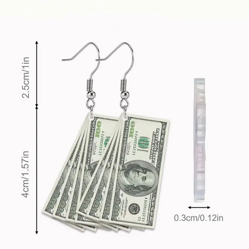 Wholesale Flat Dollar Acrylic Earrings