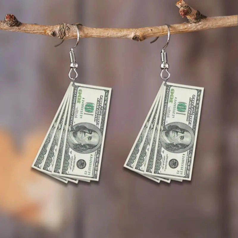 Wholesale Flat Dollar Acrylic Earrings