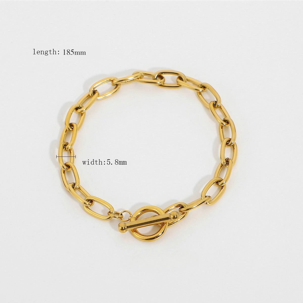 Wholesale Flat Snake Bone Chain Stacked 18K Gold Plated Stainless Steel Bracelet